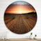 Designart - Landscape With A Field Full of Hay Bales At Sunset - Farmhouse Metal Circle Wall Art